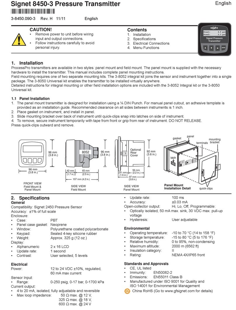 Signet 8450-3 quick start guide