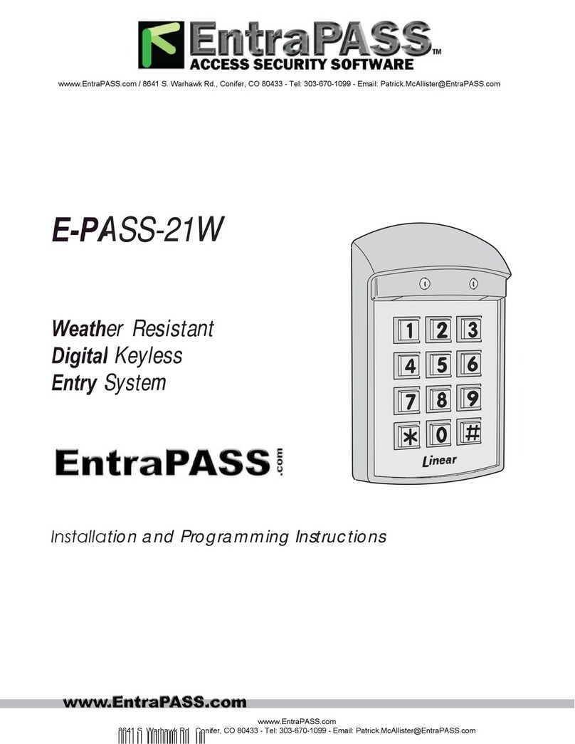 EntraPass E-PASS-21W Installation & programming instructions