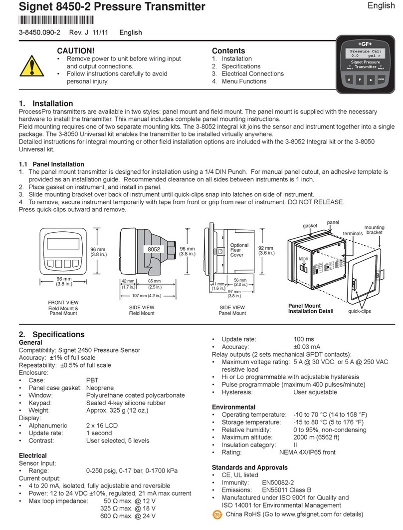 Signet 8450-2 User manual