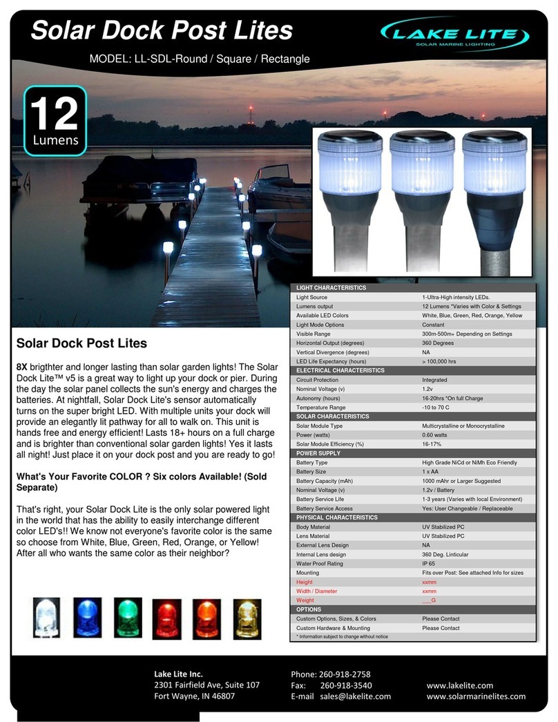 Lake Lite Solar Dock Lite LL-SDL-Round instructions