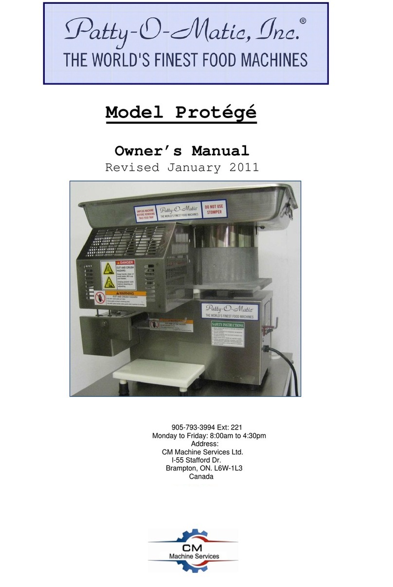 Patty-O-Matic Protege owner's manual