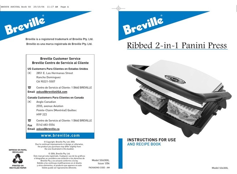 Breville SG630XL Instructions for use and recipe book
