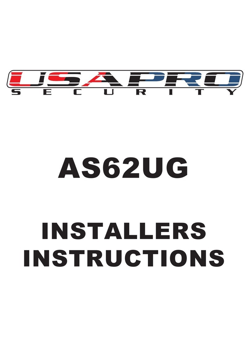 USAPRO SECURITY AS62UG Installer's instructions
