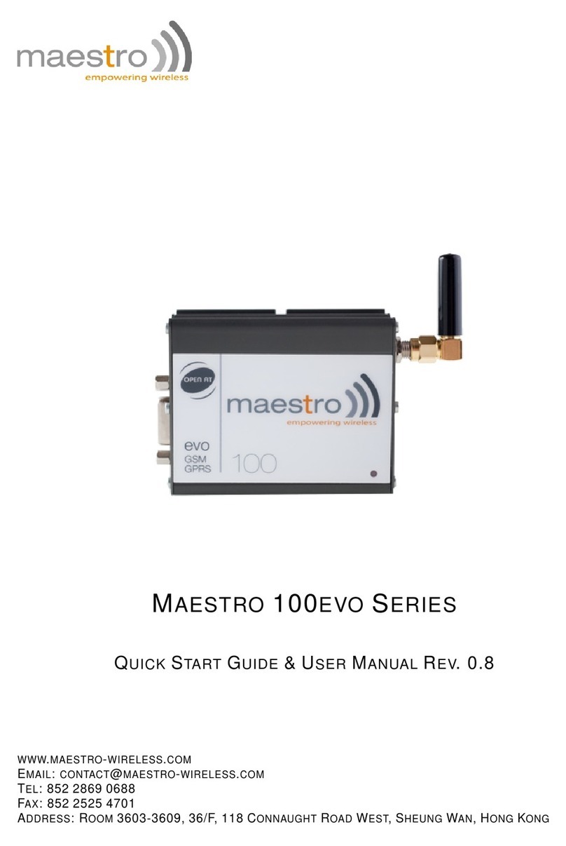 Maestro 100EVO SERIES Quick start guide & user manual
