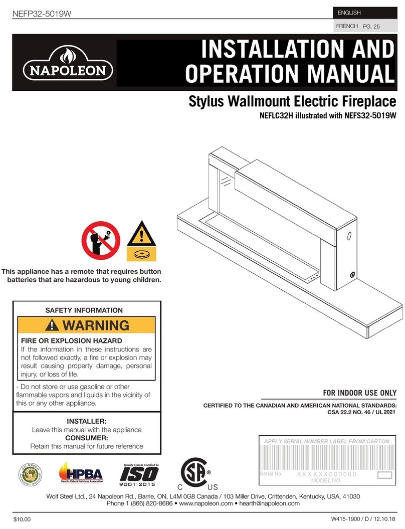 Napoleon NEFS32-5019W Installation and operation manual