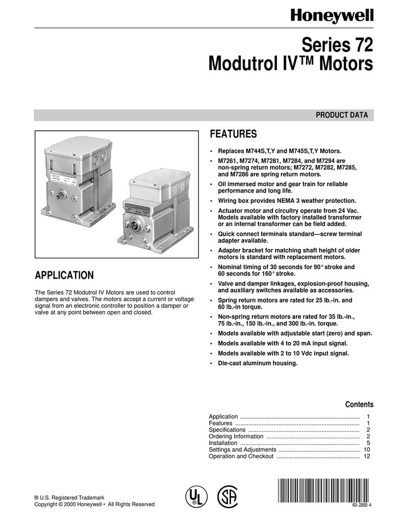 Honeywell Modutrol IV 72 Series Operation manual Honeywell Modutrol IV 72 Series Operation manual