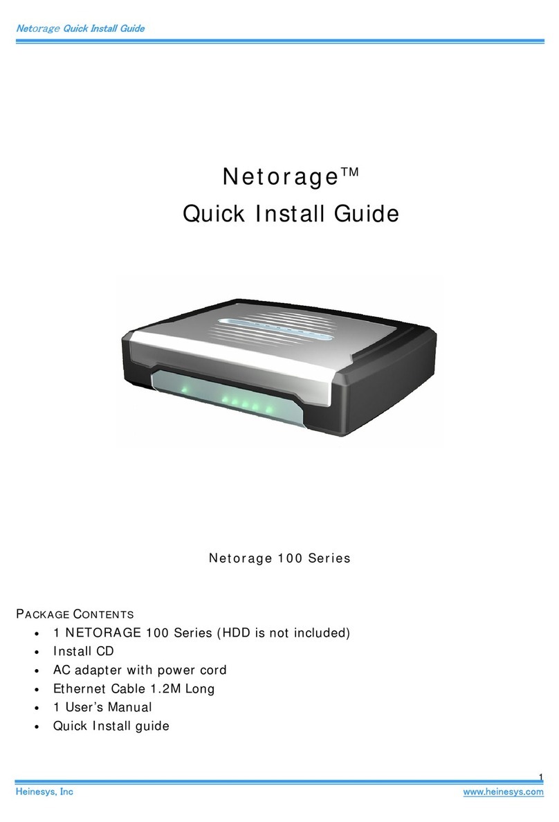 Heinesys Netorage 100 Series Quick install guide