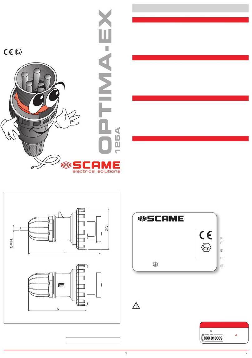Scame electrical solutions OPTIMA-EX 125A Quick start guide