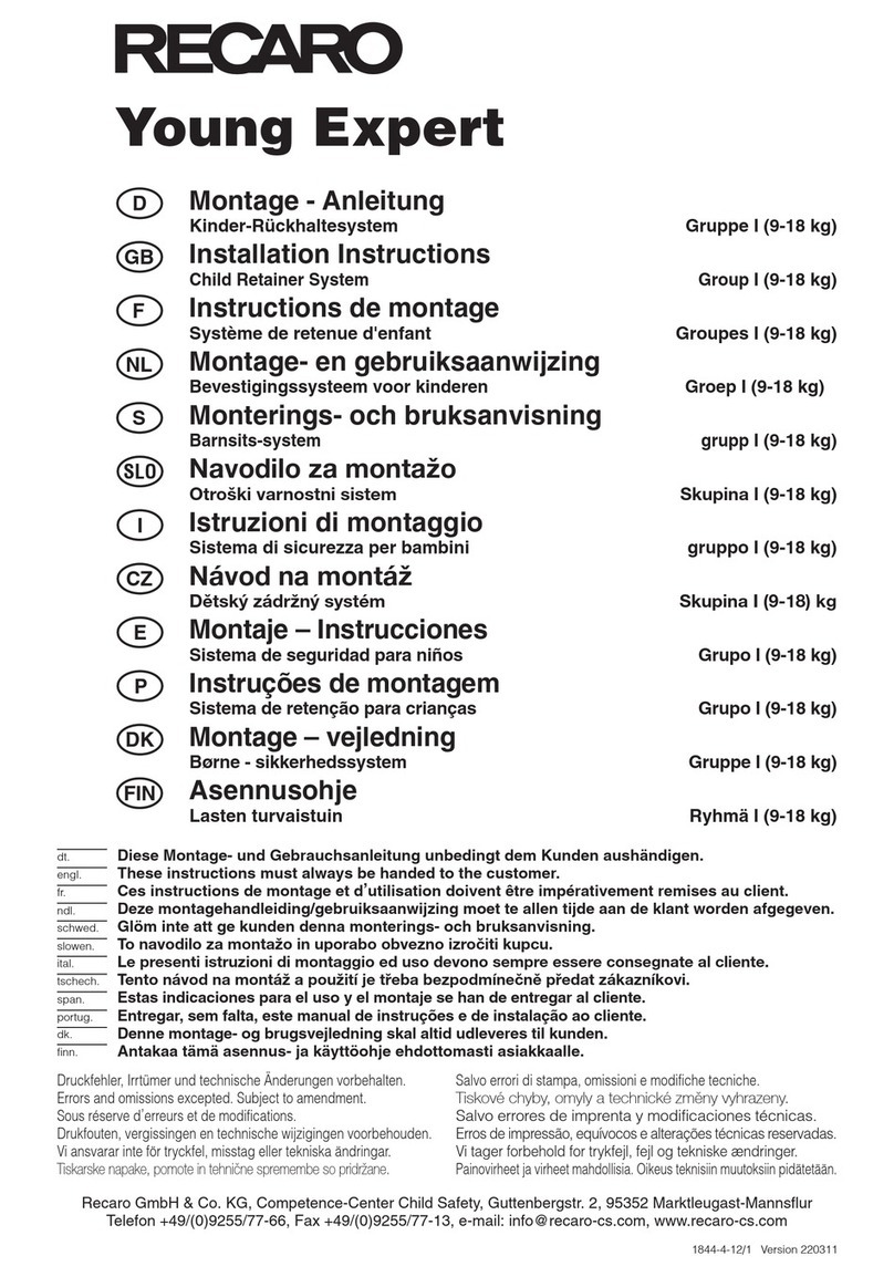 RECARO Young Expert installation instructions