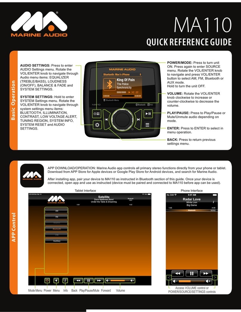 Marine Audio MA110 Quick reference guide