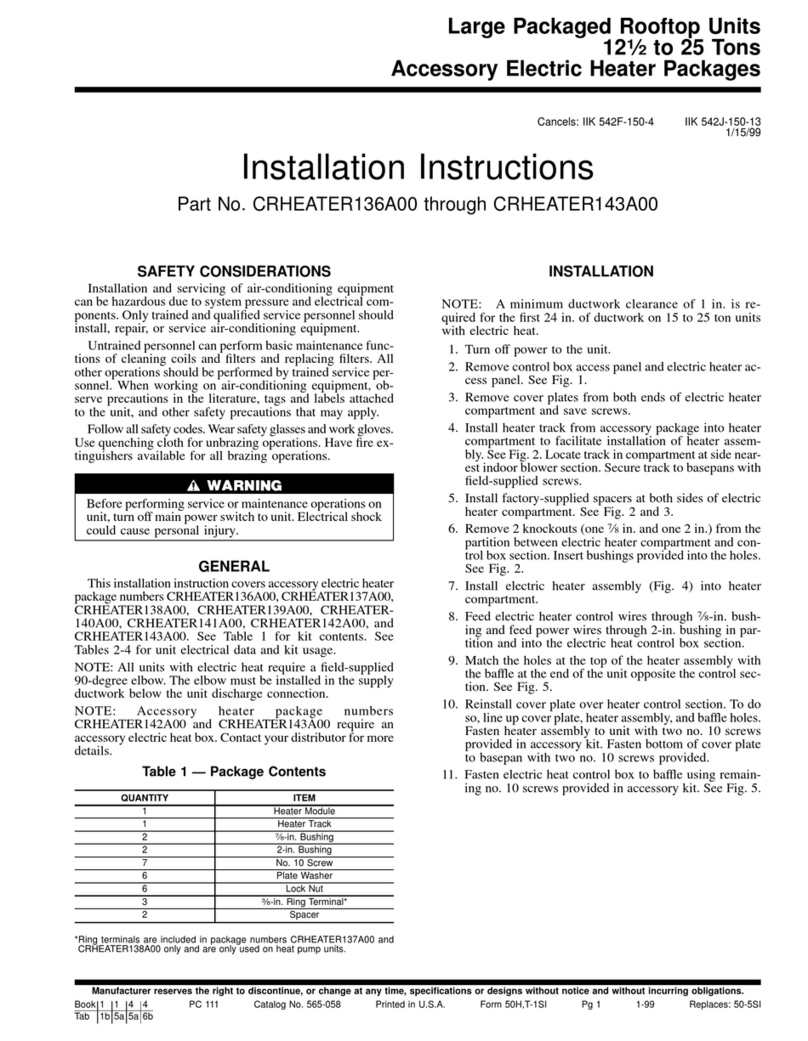 Carrier CRHEATER136A00 User manual