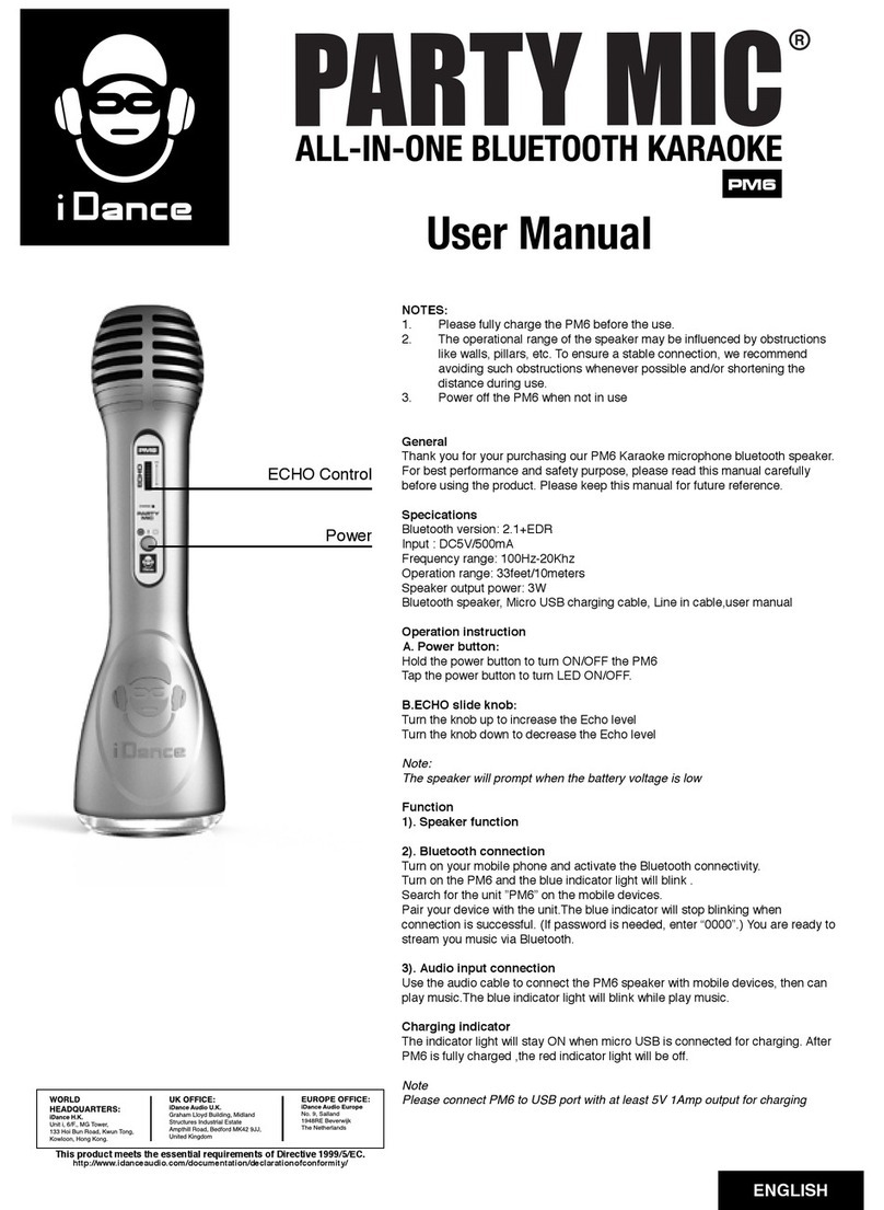 iDance PARTY MIC PM6 user manual