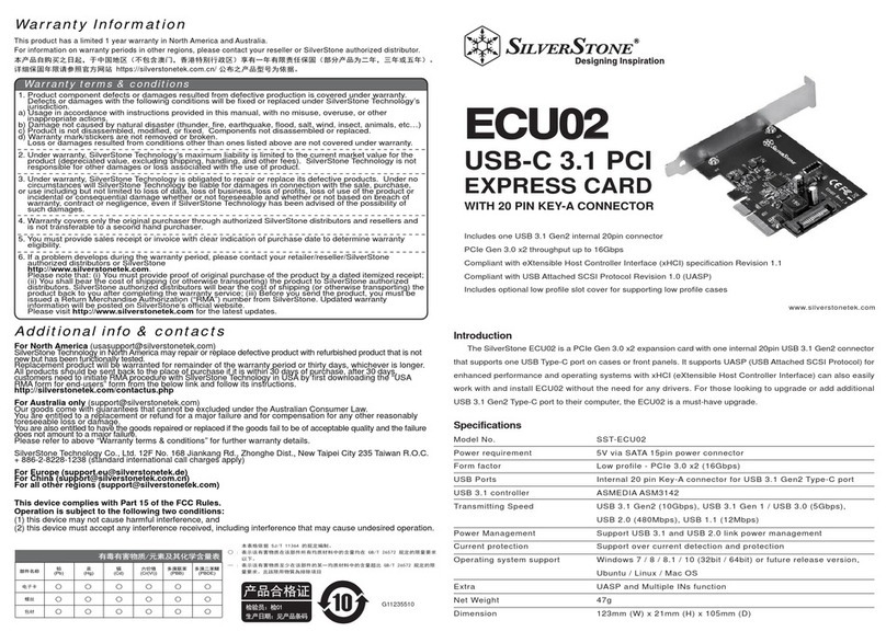 SilverStone ECU02 User manual SilverStone ECU02 User manual