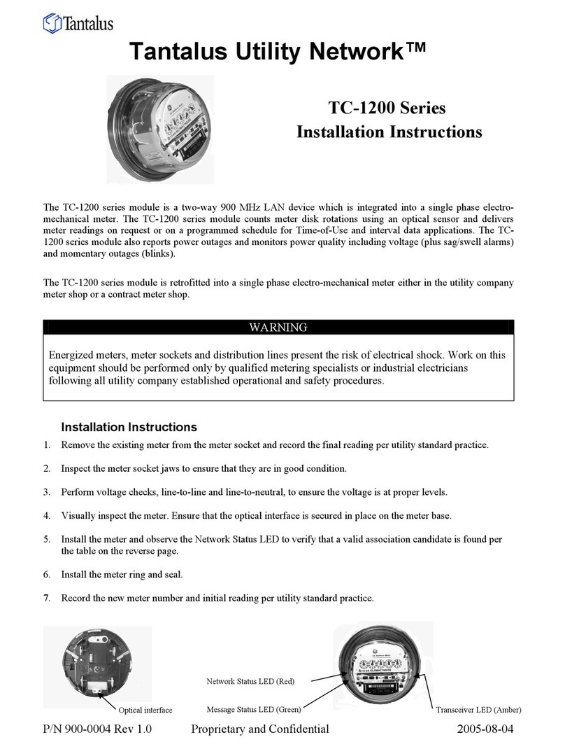 Tantalus TC-1200 Series installation instructions