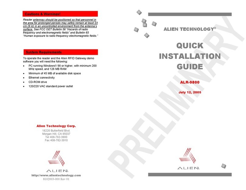 Alien ALR-9800 Quick installation guide