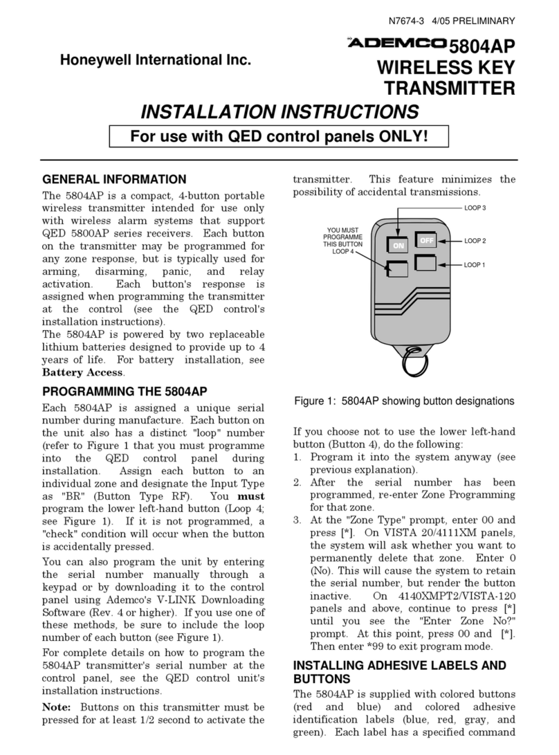 Honeywell Ademco 5804AP User manual