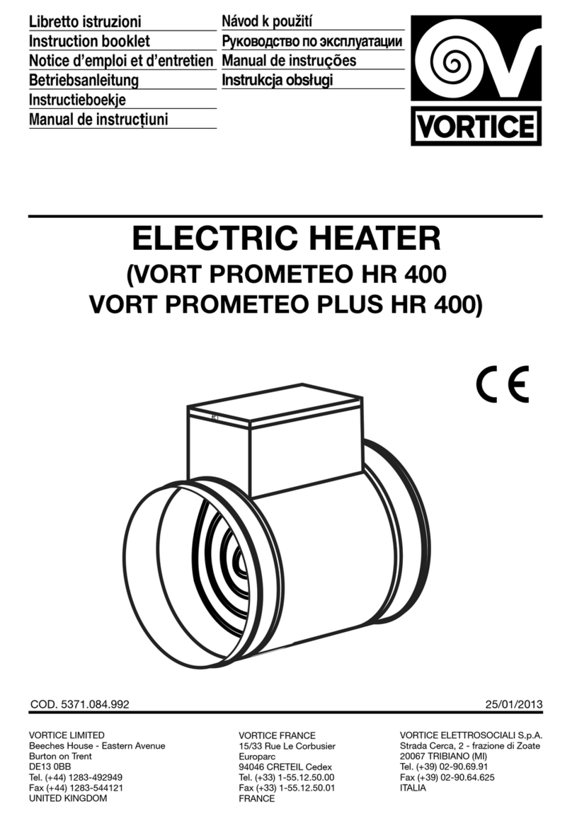 Vortice VORT PROMETEO PLUS HR 400 Instruction booklet
