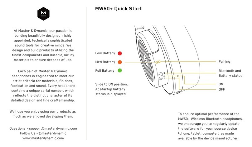 Master&Dynamic MW50+ User manual Master&Dynamic MW50+ User manual