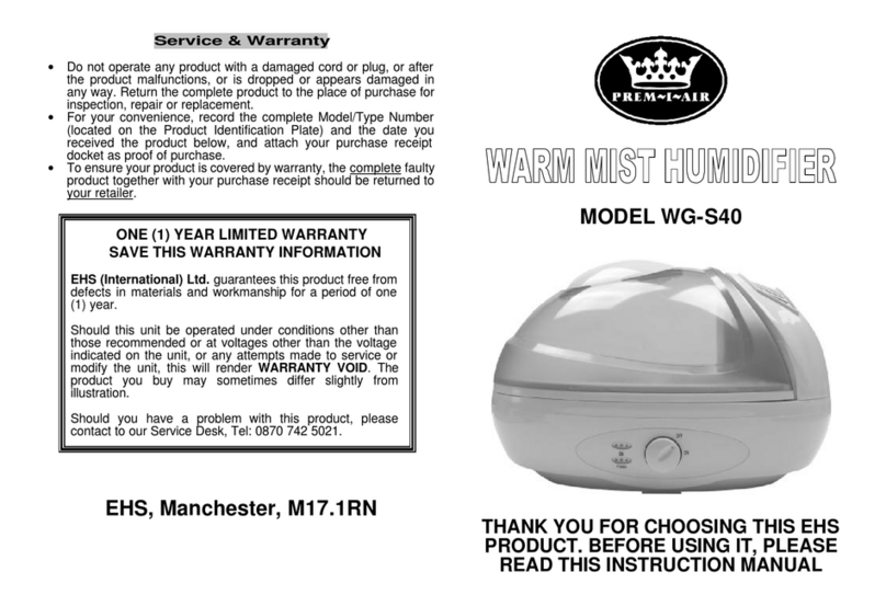Prem-I-Air WG-S40 instruction manual