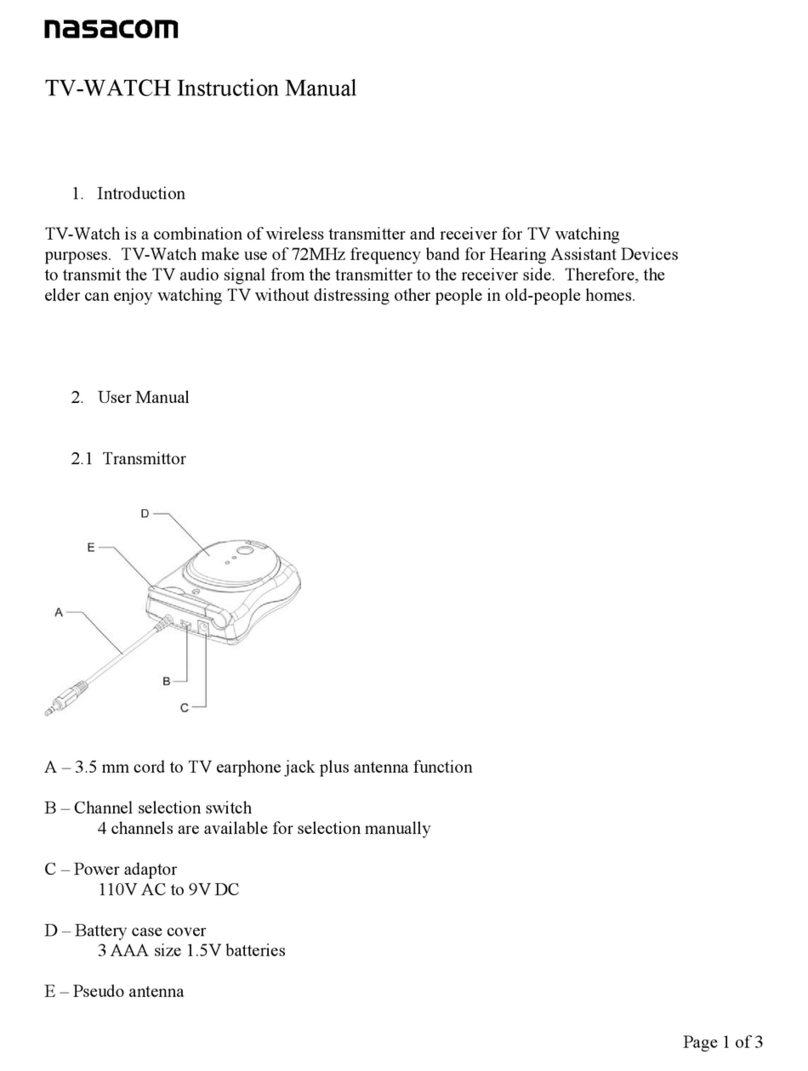 Nasacom TV-WATCH instruction manual Nasacom TV-WATCH instruction manual