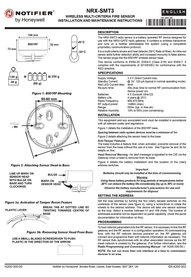 Notifier NRX-SMT3 Installation and maintenance instructions Notifier NRX-SMT3 Installation and maintenance instructions