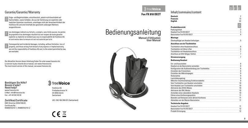 freeVoice FX 810 DECT user manual