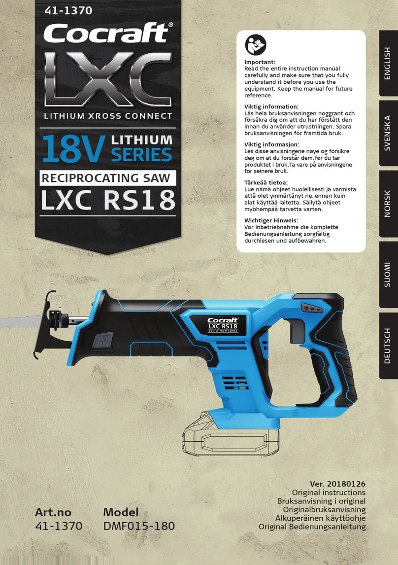 Cocraft LXC RS18 18V Lithium Series Original instructions