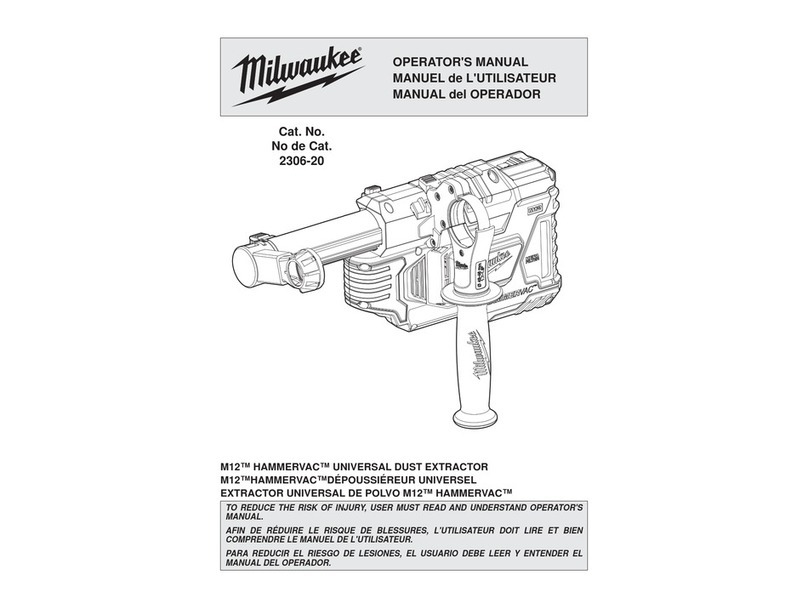 Milwaukee M12 HAMMERVAC 2306-20 User manual