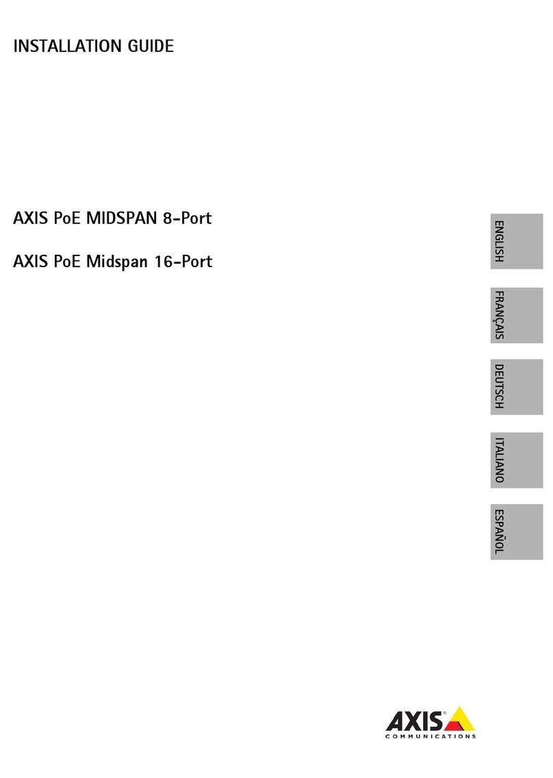 Axis Power over Ethernet Midspan 8 port installation guide Axis Power over Ethernet Midspan 8 port installation guide