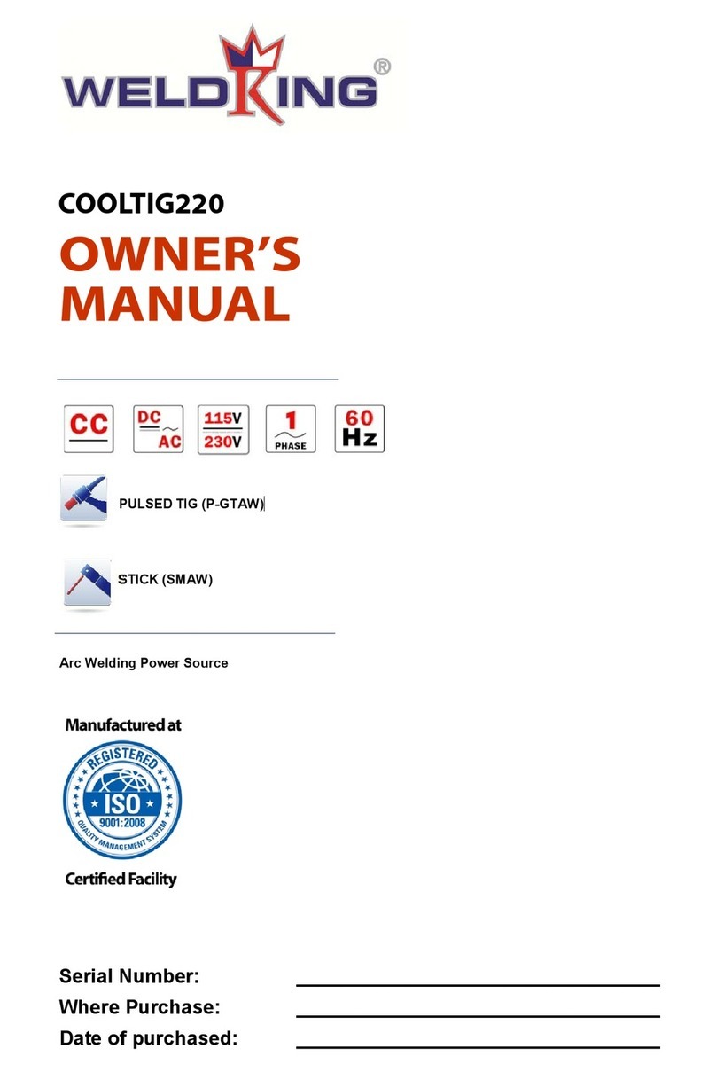 WeldKing COOLTIG220 owner's manual