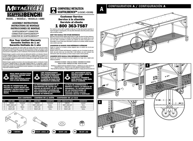 MetalTech SCAFFOLDBENCH I-SBC User manual