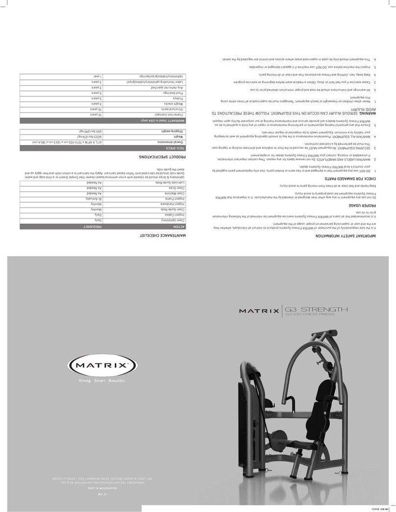 Matrix G3 STRENGTH G3-S10 User manual Matrix G3 STRENGTH G3-S10 User manual