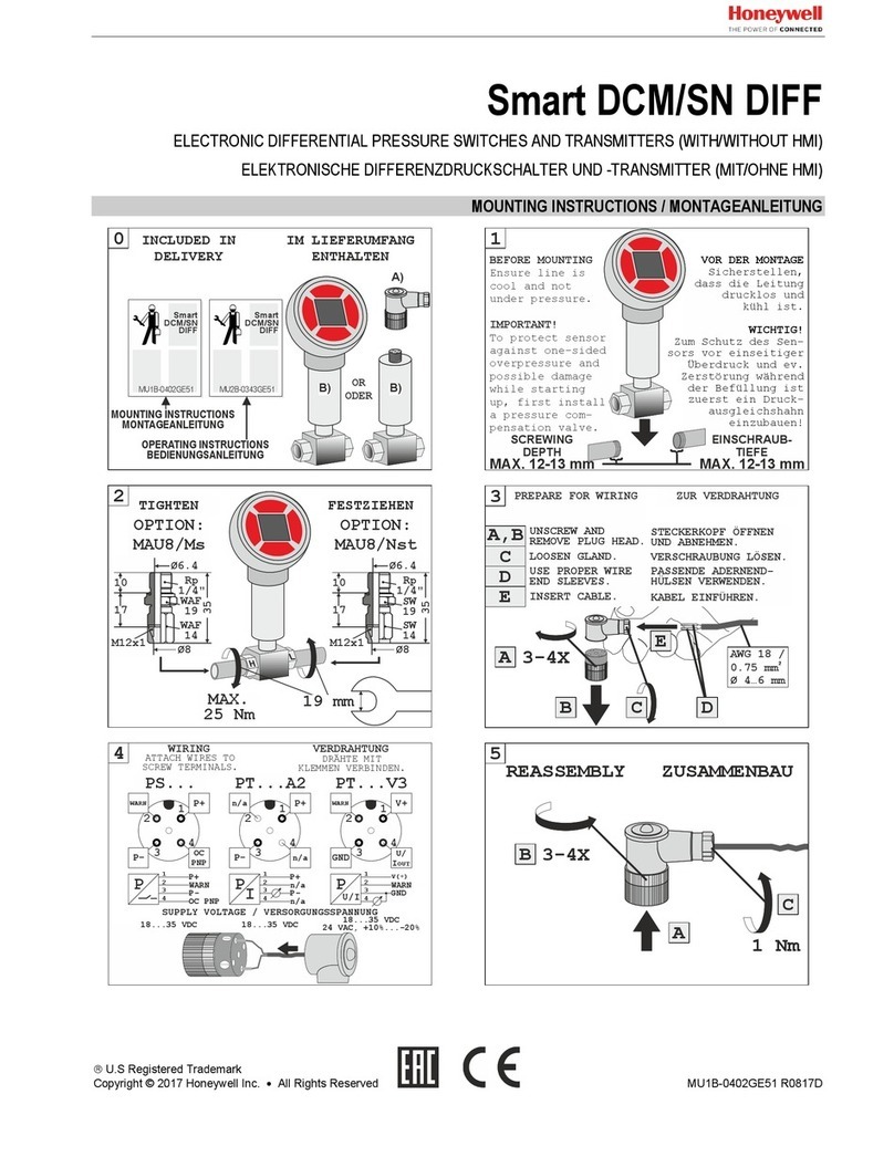 Honeywell DCM/SN DIFF User manual