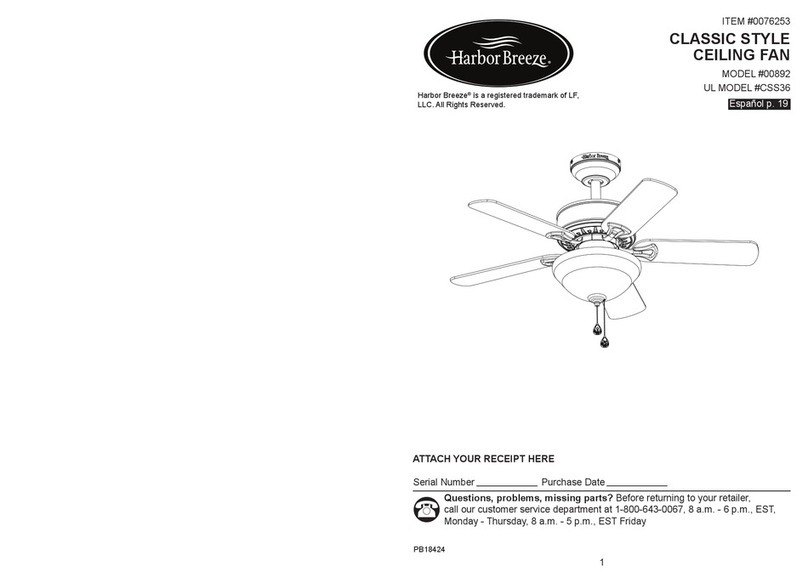 Harbor Breeze 00892 user manual