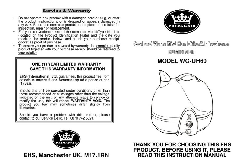 Prem-I-Air WG-UH60 instruction manual