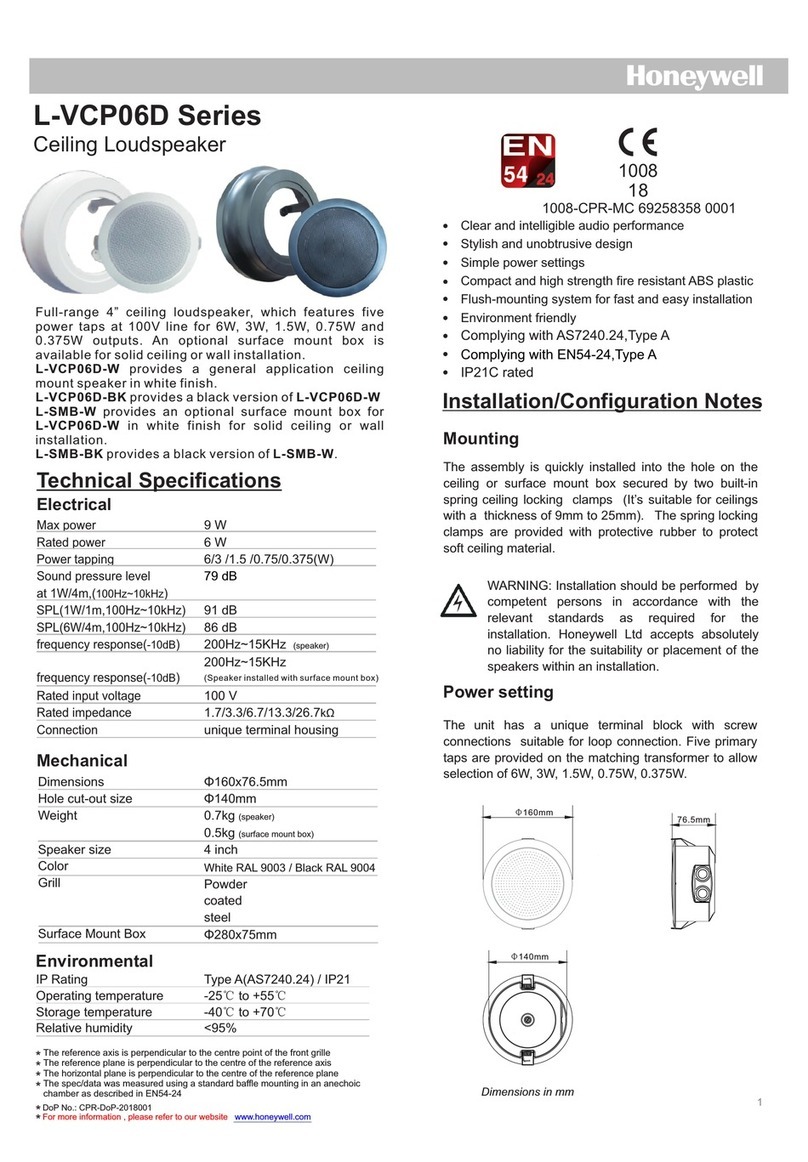 Honeywell L-VCP06D Series User manual