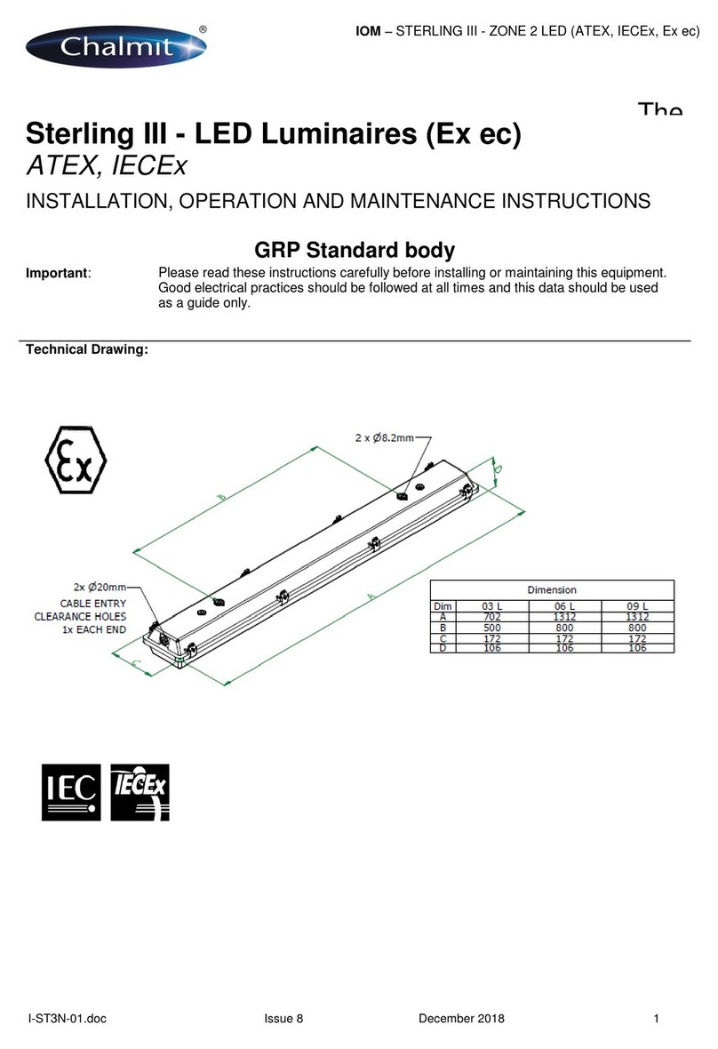 Chalmit Sterling III Installation, operation and maintenance instructions Chalmit Sterling III Installation, operation and maintenance instructions