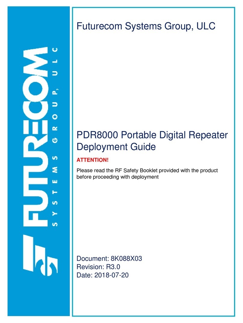 Futurecom PDR8000 Quick reference guide