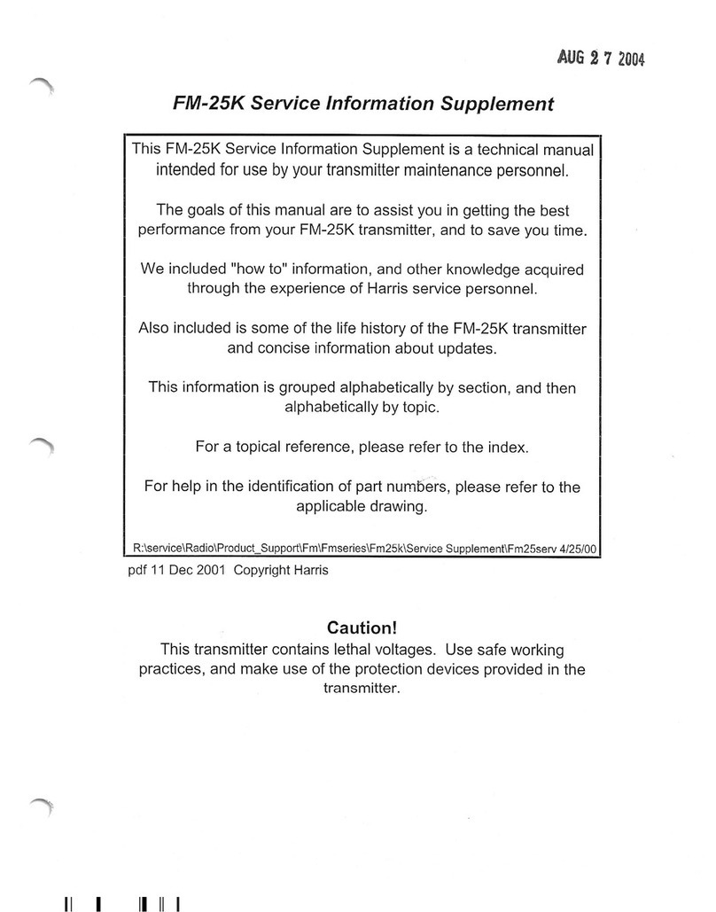 Harris FM-25K Operating and installation instructions