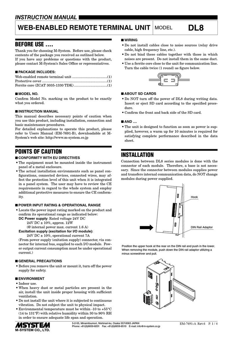 M-system DL8 Series instruction manual