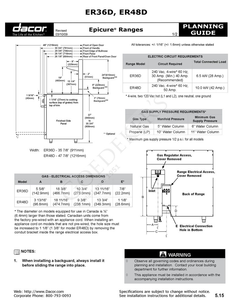 Dacor Epicure ER36D Technical manual
