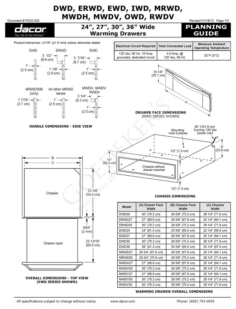Dacor DWD30 Technical manual