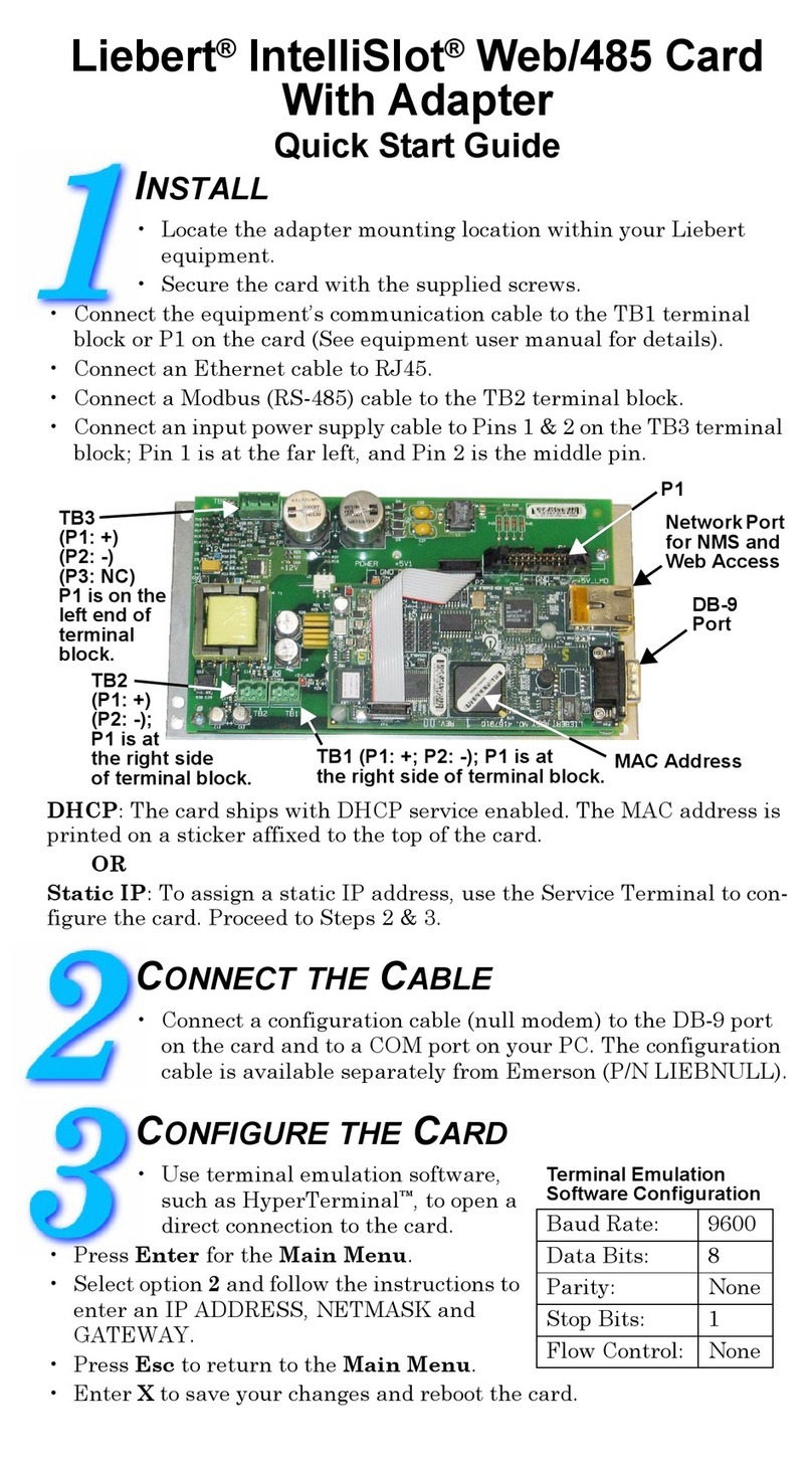 Emerson Liebert IntelliSlot quick start guide
