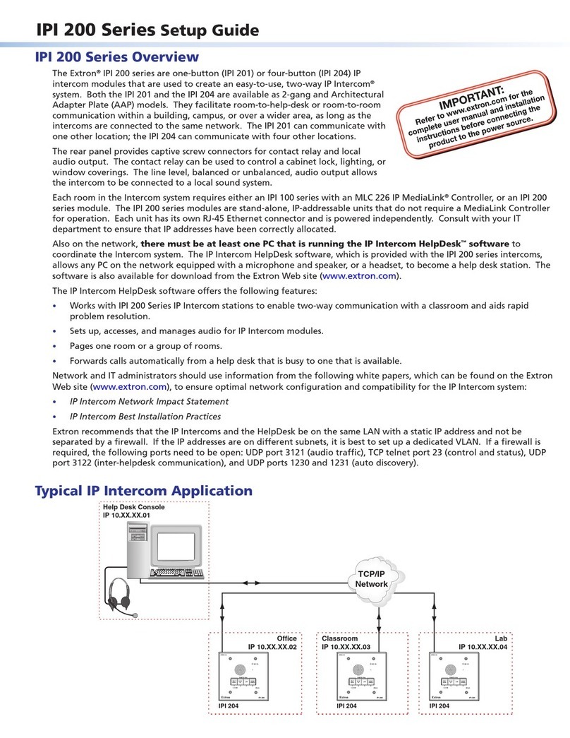 Extron electronics MediaLink IPI 200 Series User manual