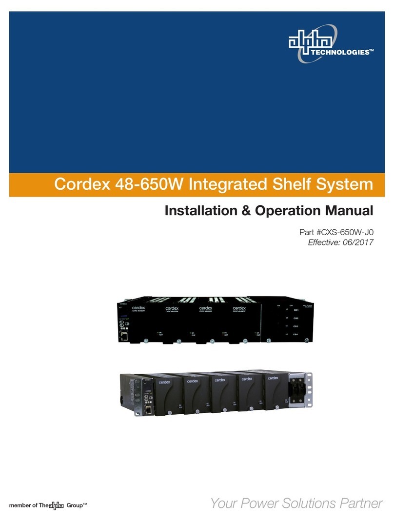 Alpha Technologies Cordex 030-728 Installation & operation manual