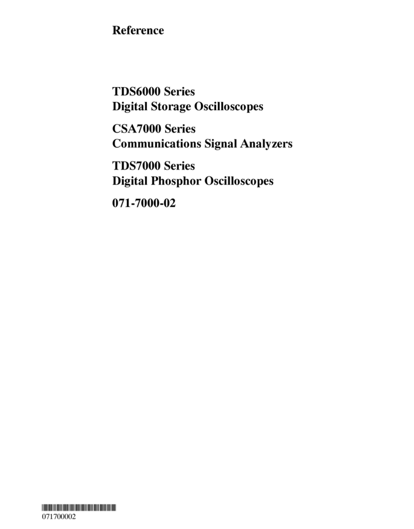 Tektronix TDS6000 Series Reference manual Tektronix TDS6000 Series Reference manual