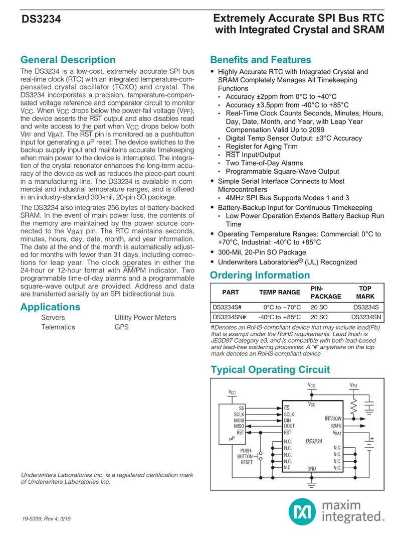 Maxim Integrated DS3234 Operating and maintenance instructions