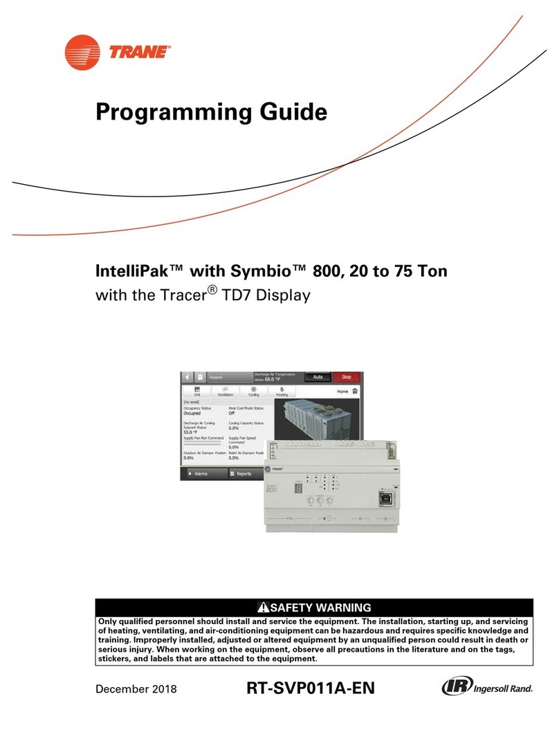 Trane IntelliPak Operating instructions