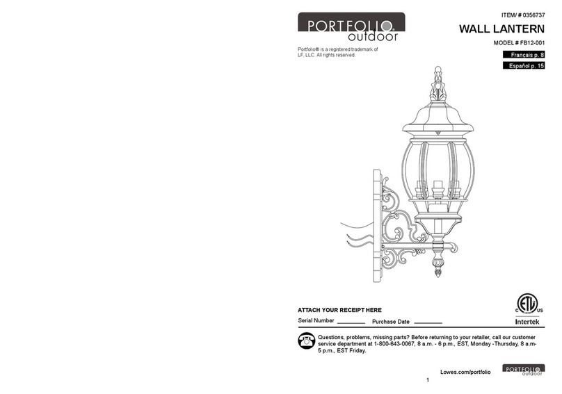 Portfolio Outdoor FB12-001 user manual Portfolio Outdoor FB12-001 user manual