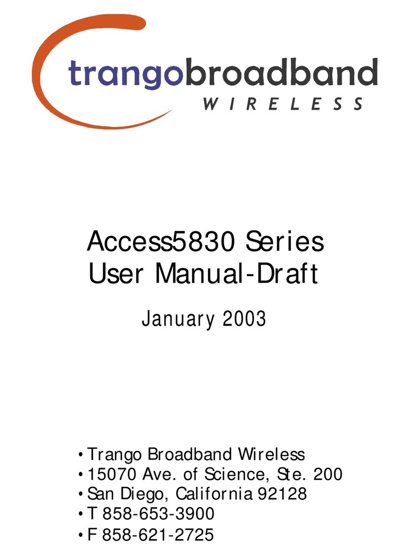 Trango Broadband Wireless Access5830 Series User Manual-Draft Trango Broadband Wireless Access5830 Series User Manual-Draft
